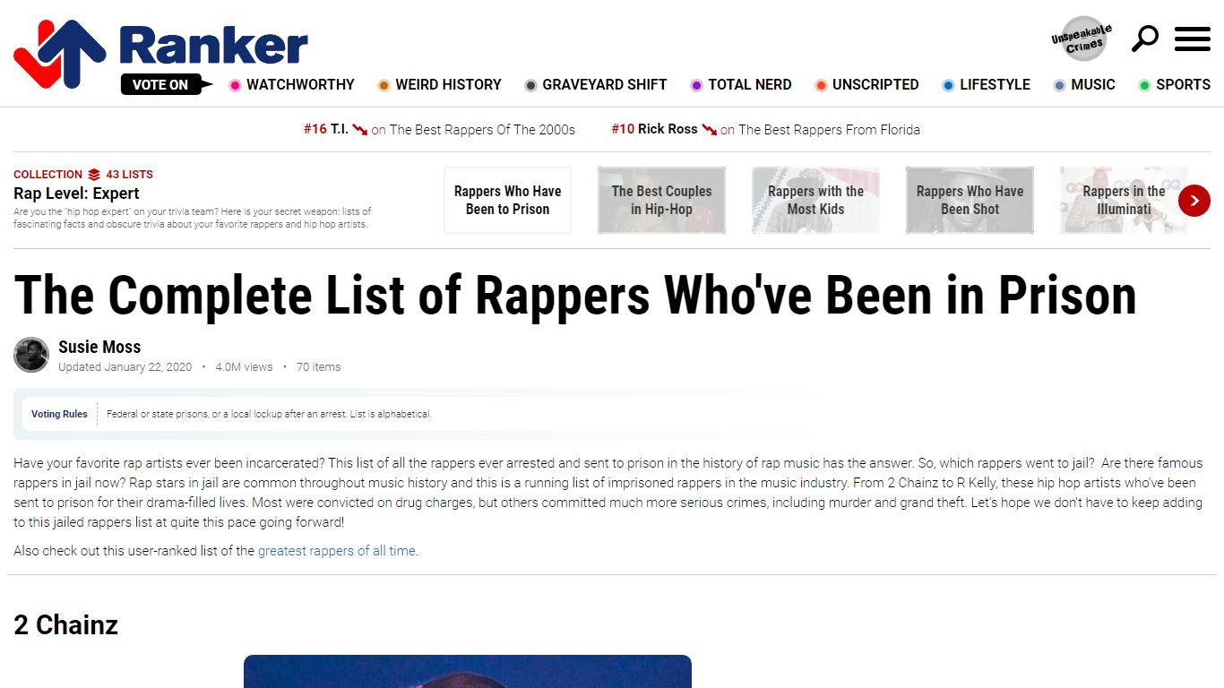 Rappers in Jail | Complete List of Rappers in Prison - Ranker