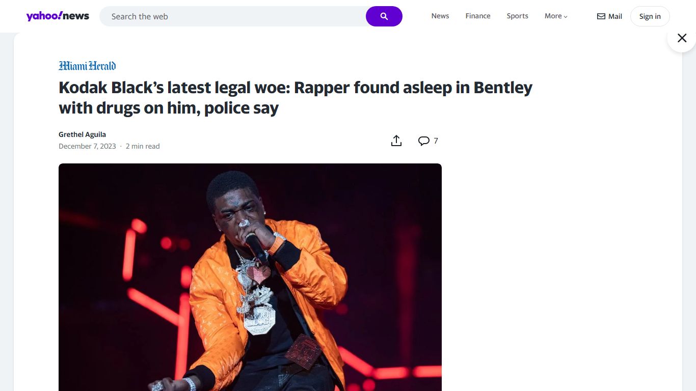 Kodak Black’s latest legal woe: Rapper found asleep in ... - Yahoo